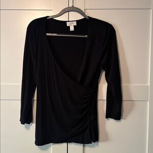 LOFT Black three quarter Sleeve Top